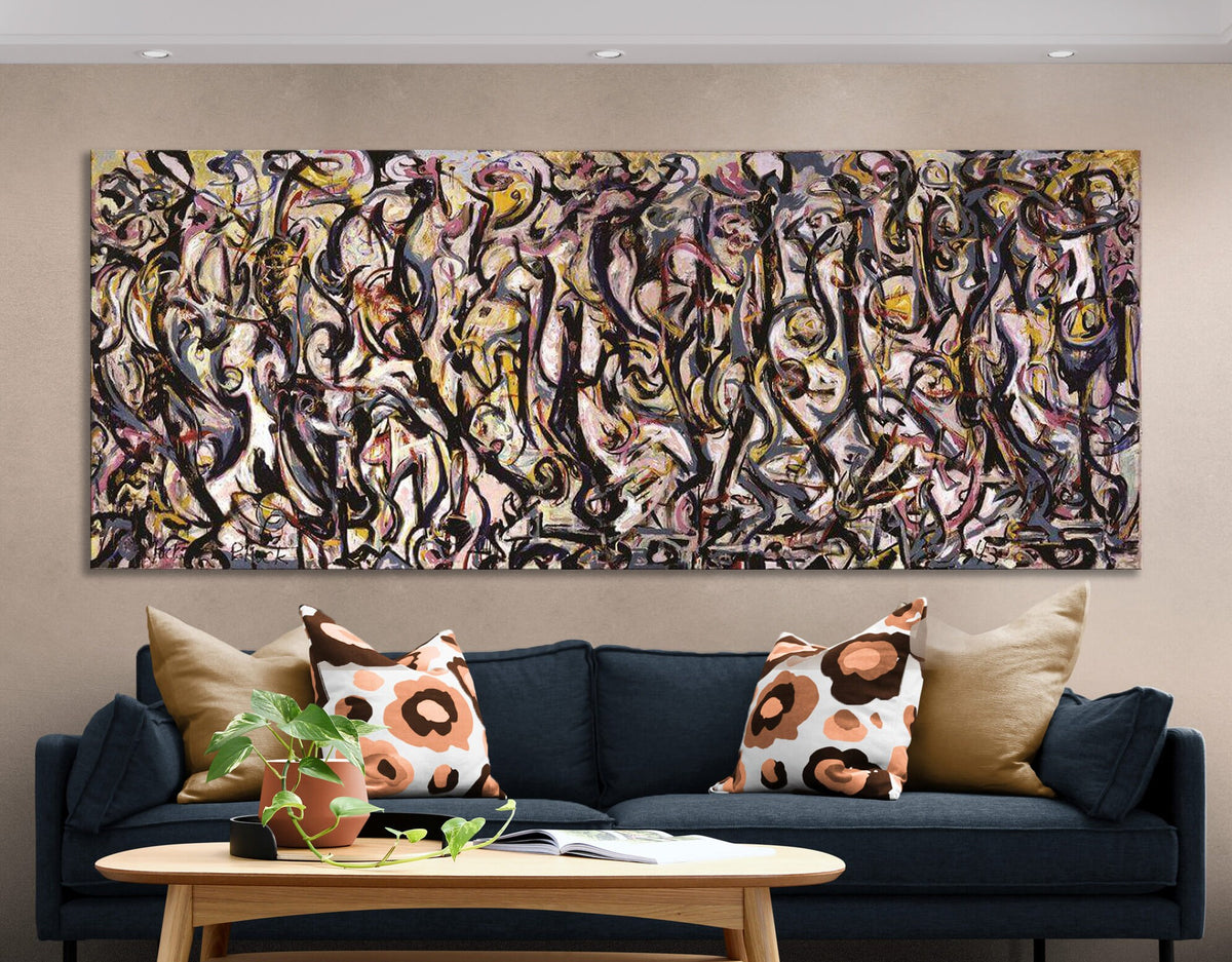 Jackson Pollock Mural Canvas Print Abstractionism Bright Colorful Living Room Modern Wall Decor Ready to Hang Best Friend Art Gift