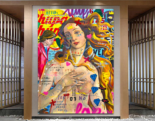 Banksy Graffiti Venus Canvas Print, Pop Art Style