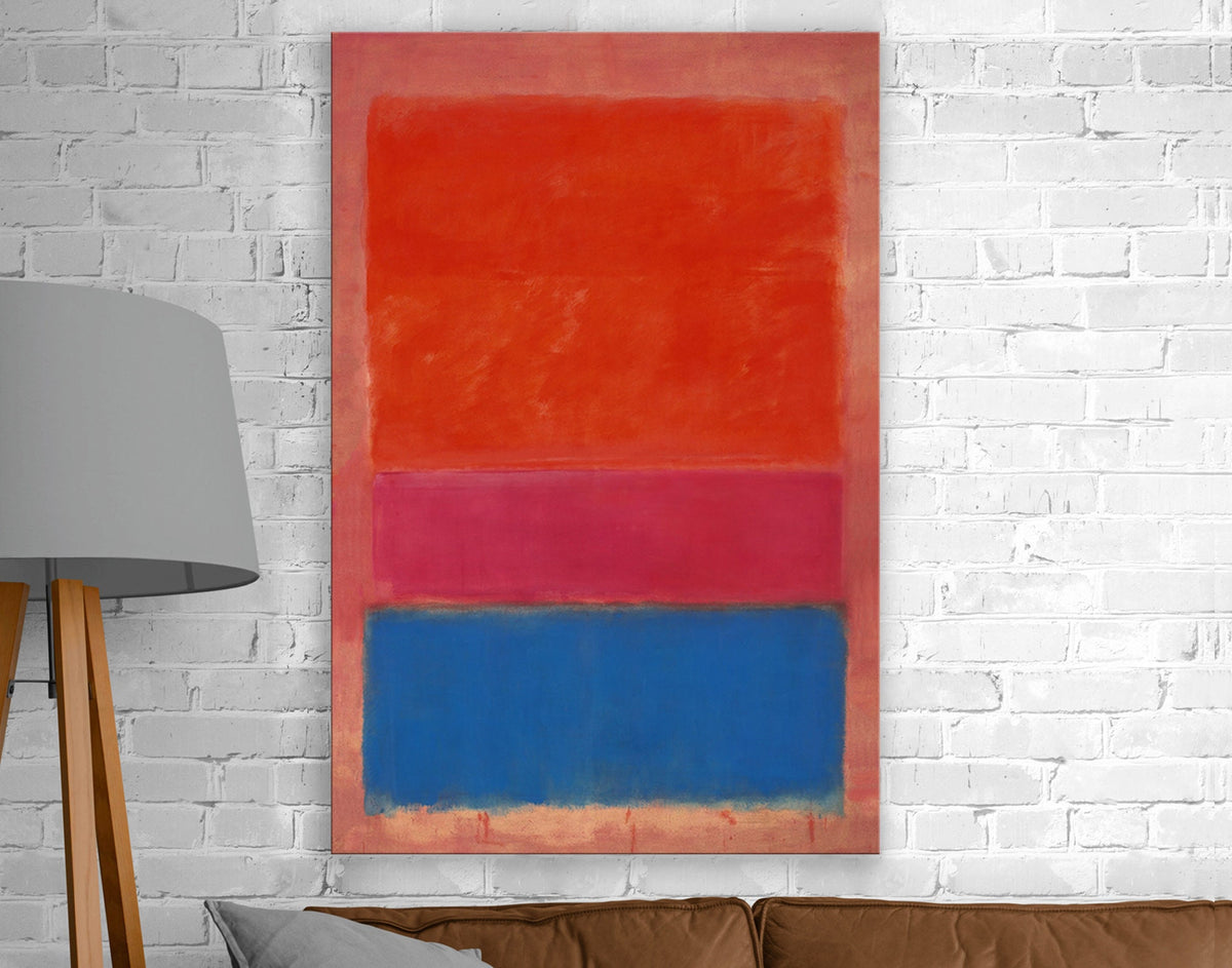 Mark Rothko No. 1 Royal Red and Blue Print on Canvas Bright Colorful Living Room Wall Decor Ready to Hang Trendy Art Gift Wedding Gift