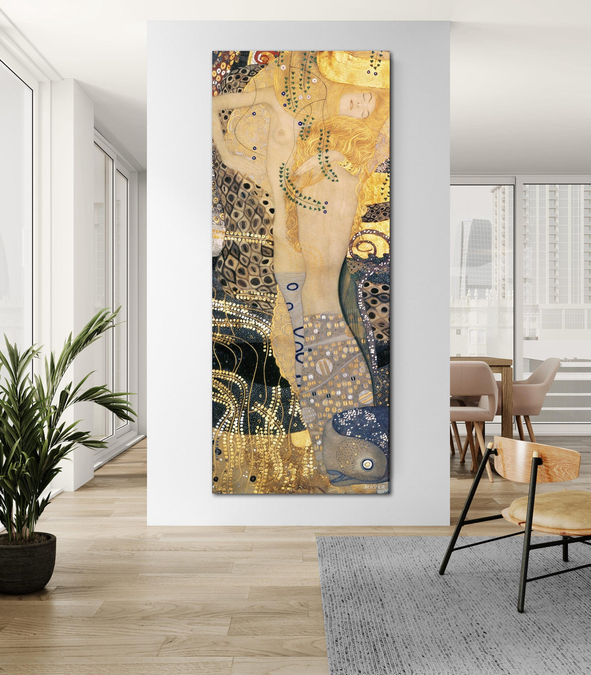 Gustav Klimt The Hydra Print on Canvas Famous Bright Colorful Modern Living Room Decor Expensive Wall Art Ready to Hang Love Gift