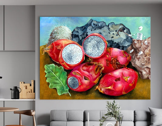 Frida Kahlo Pitahayas Print Canvas Bright Reproduction Colorful Still Life Mexican Art Kitchen Wall Decor Ready to Hang Mother's day gift