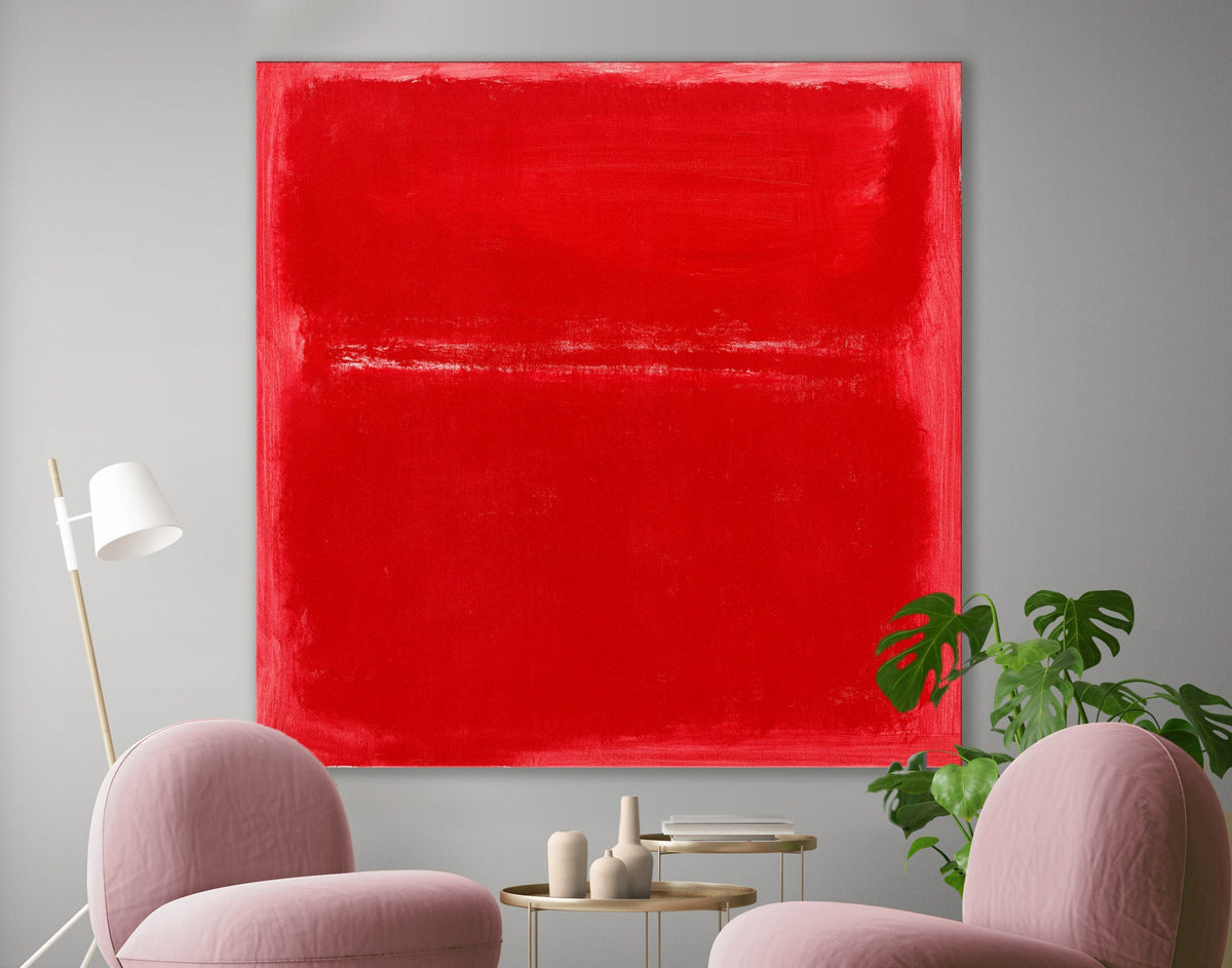 Mark Rothko Red Print on Canvas Bright Living Room Modern Wall Art Decor Abstract Painting Trendy Art Ready to Hang Nice Mother's Day Gift