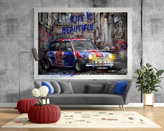 Dream Big Modern Urban Graffiti Print Canvas Living Room Wall Decor Ready to Hang Modern American Contemporary Art Teenage Christmas Gift