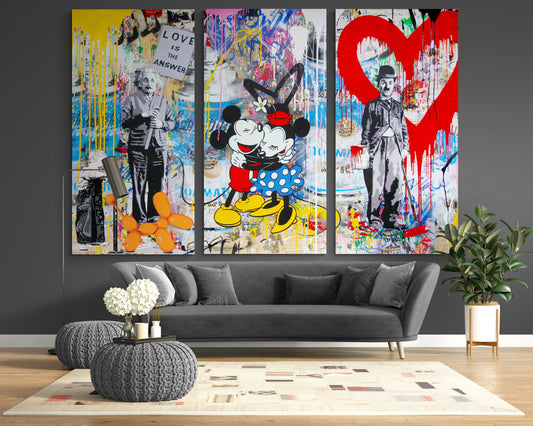 Handmade Graffiti Canvas Print: Modern Pop Street Art Decor
