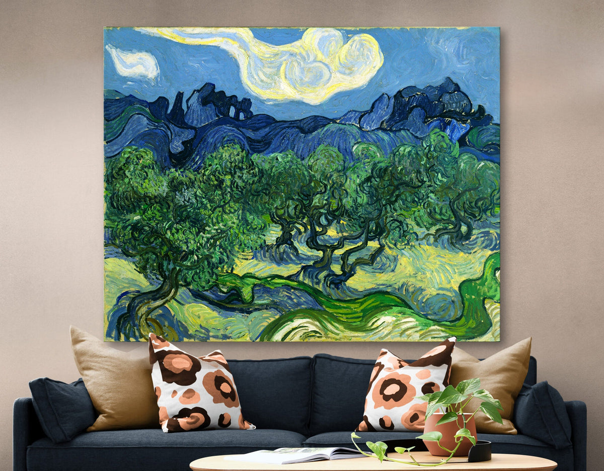 Vincent van Gogh The Olive Trees 1889 Print on Canvas Bright Colorful Classic Wall Art Decor Ready to Hang Wedding Gift Classic Art Print