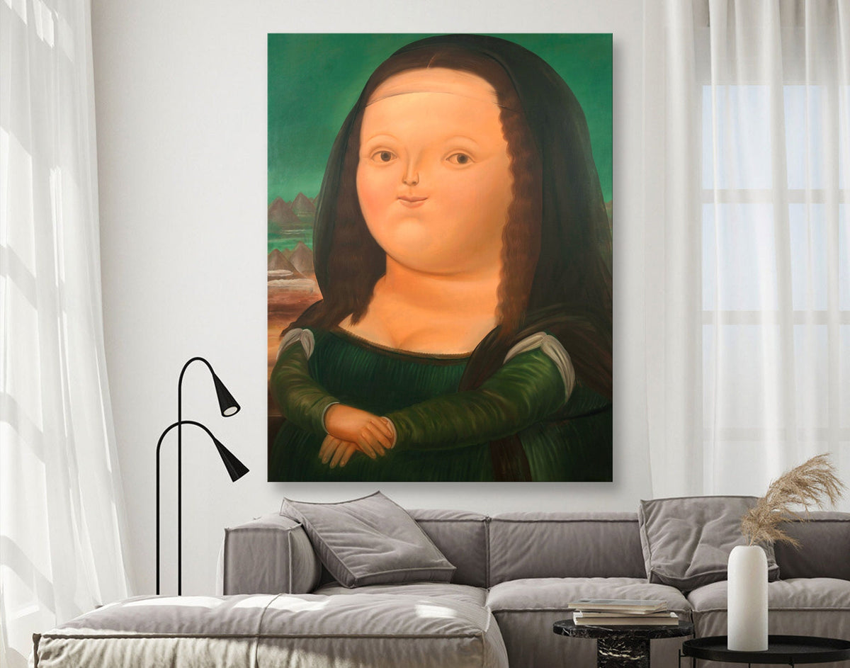 Monalisa Print on Canvas Body Positive Art Colorful Home Wall Decor American Pop Art Ready to Hang Painting Christmas Art Gift