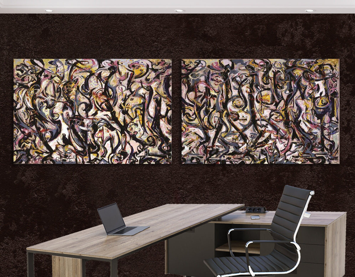 Jackson Pollock Mural Canvas Print Abstractionism Bright Colorful Living Room Modern Wall Decor Ready to Hang Best Friend Art Gift