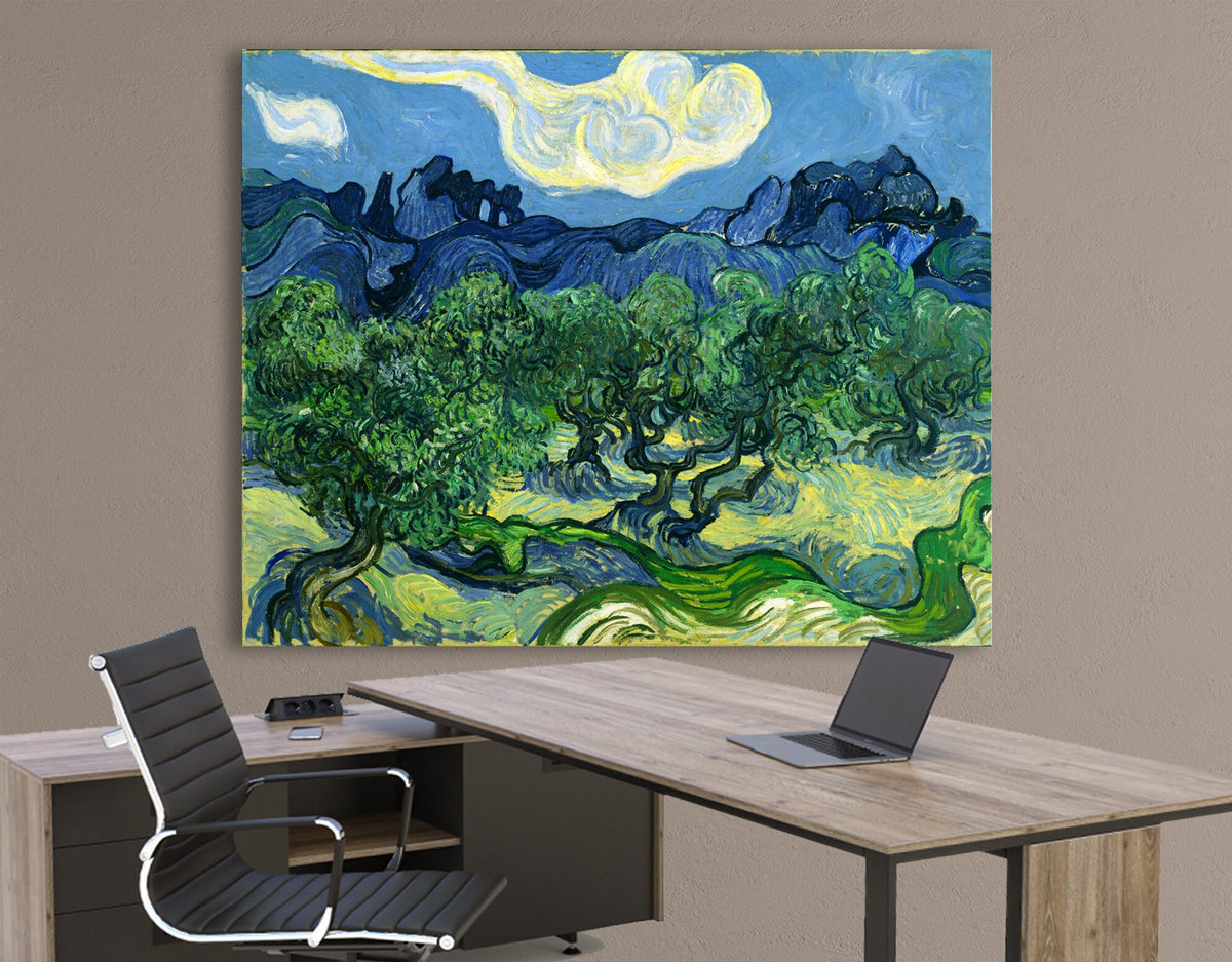 Vincent van Gogh The Olive Trees 1889 Print on Canvas Bright Colorful Classic Wall Art Decor Ready to Hang Wedding Gift Classic Art Print