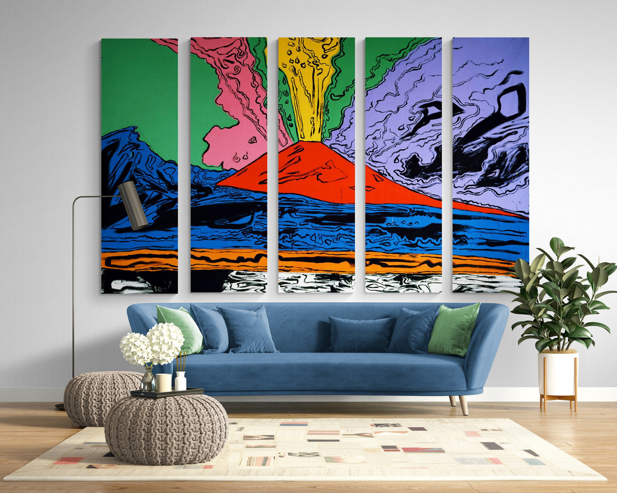 Vesuvius Pop Art Canvas Print, Graffiti Urban Wall Decor