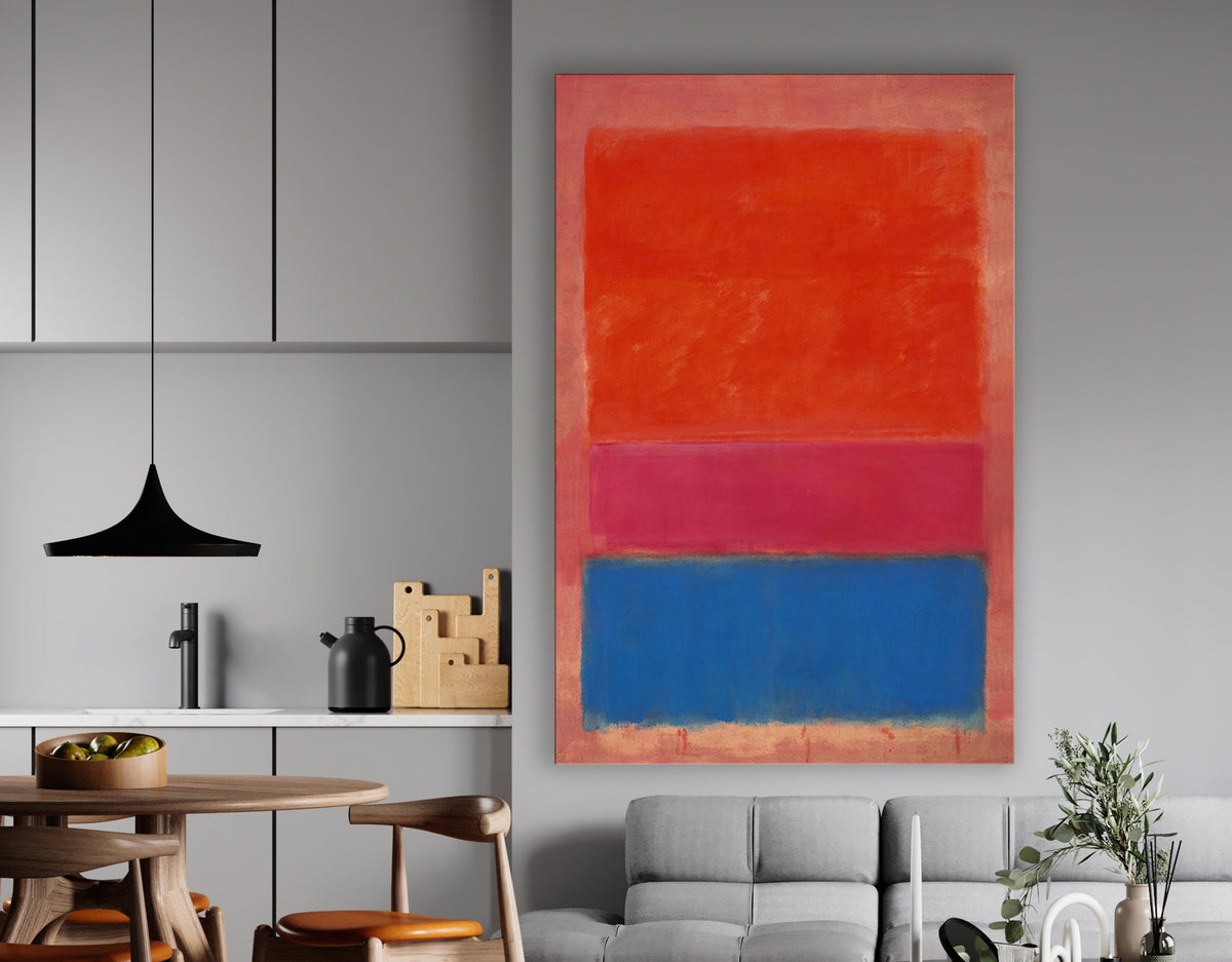 Mark Rothko No. 1 Royal Red and Blue Print on Canvas Bright Colorful Living Room Wall Decor Ready to Hang Trendy Art Gift Wedding Gift