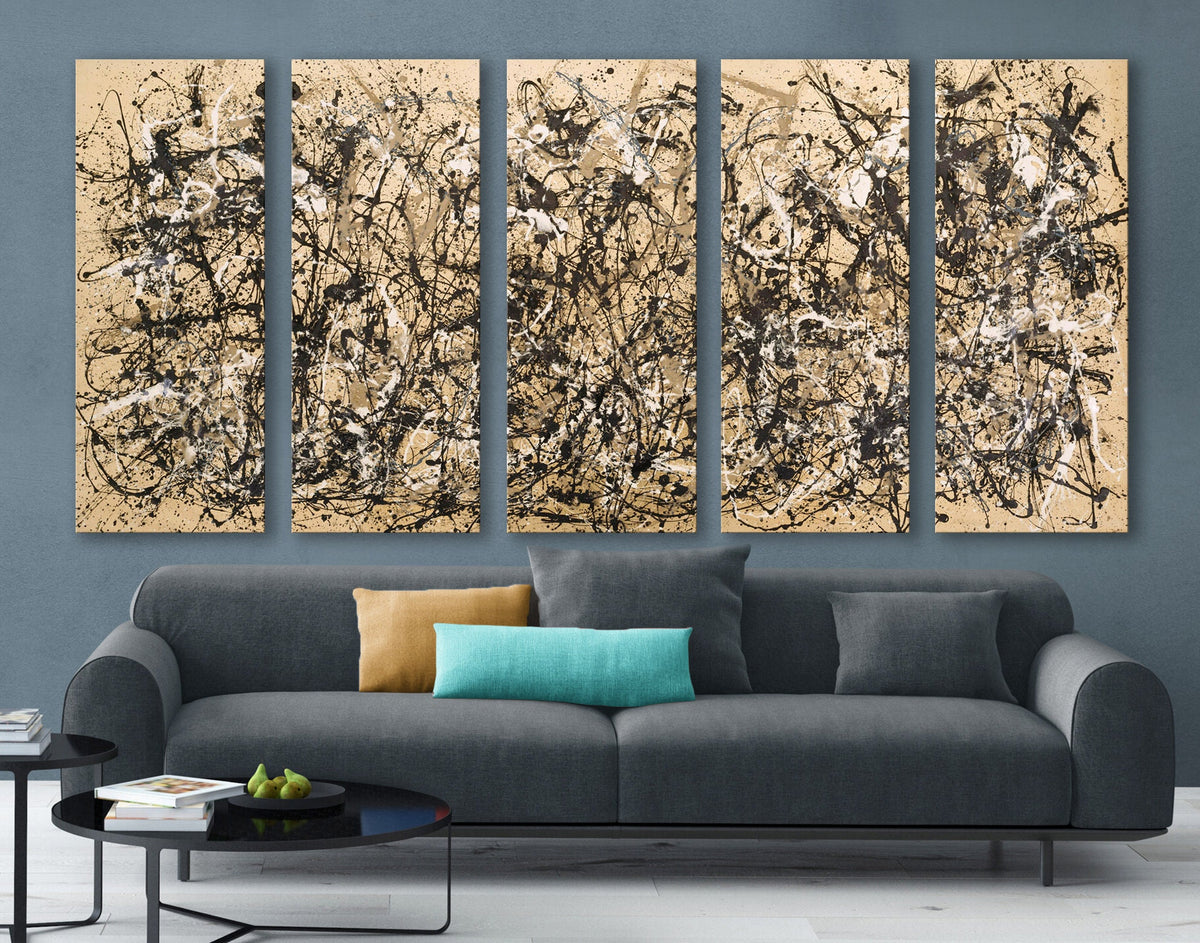 Jackson Pollock Autumn Rhythm No.30 Canvas Print Abstractionism Bright Colorful Living Room Wall Decor Ready to Hang Best Friend Art Gift