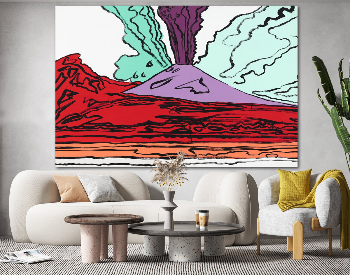 Andy Warhol Vesuvius Colorful Bright Canvas Print Living Room Extra Large Abstract Wall Art Decor Ready to Hang Best Housewarming Gift