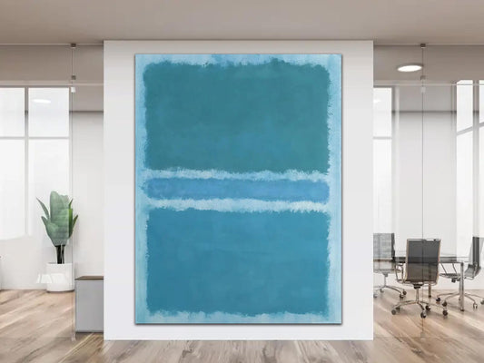 Mark Rothko Untitled (Blue Divided by Blue) Printable canvas Bright Colorful Living room Wall Decor Ready to Hang Print Christmas Gift