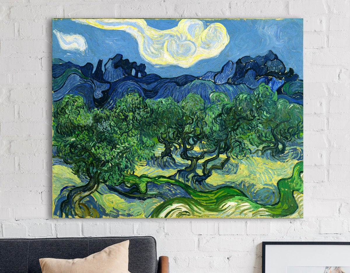 Vincent van Gogh The Olive Trees 1889 Print on Canvas Bright Colorful Classic Wall Art Decor Ready to Hang Wedding Gift Classic Art Print
