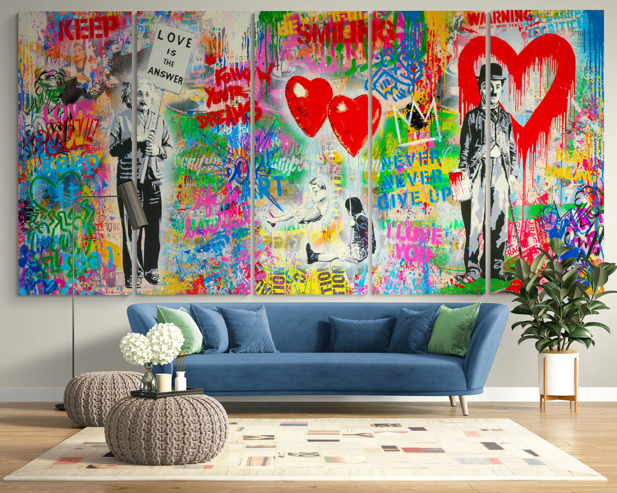 Urban Graffiti Canvas Art Print – Modern Street Art Mural