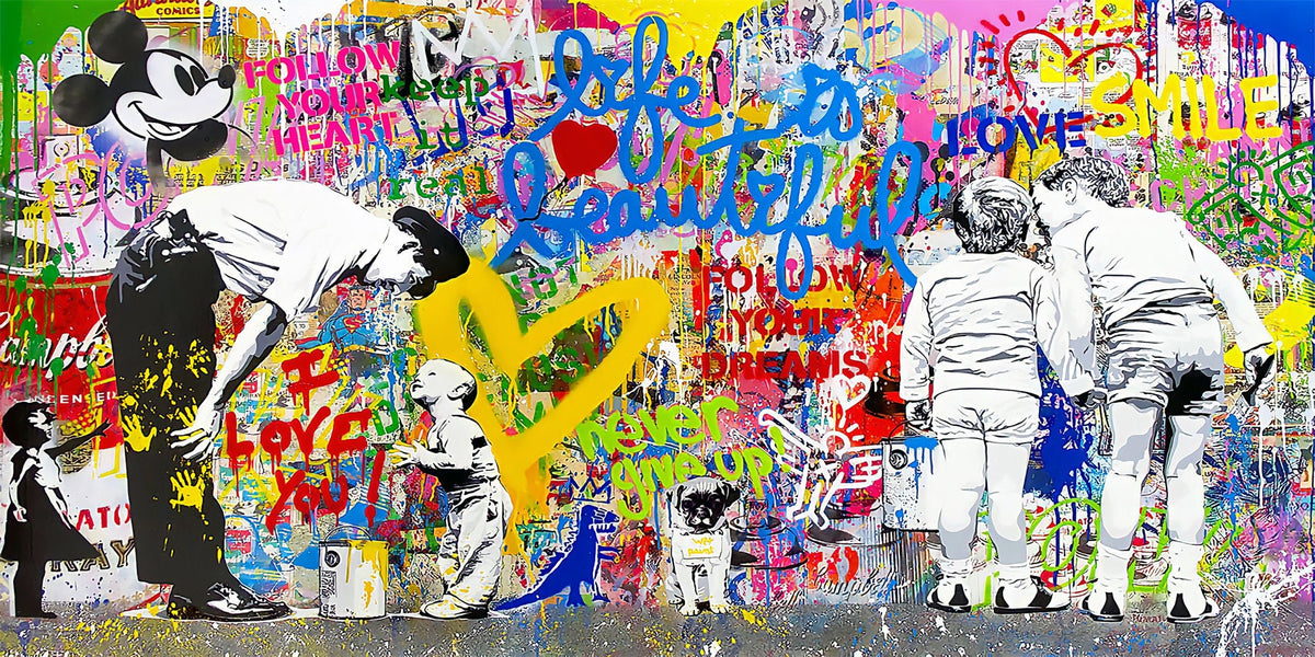 Large Graffiti Style Canvas Art: Urban Mural Painting