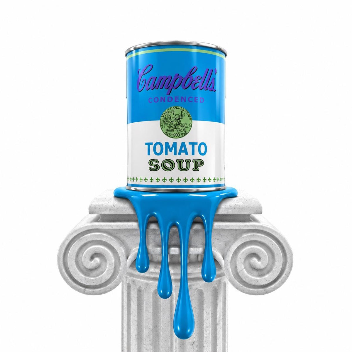 Brainwaing Tomato Soup Graffiti Paint can Sculpture with Plastic Splash for shelf Urban Wall Decor or Plant pot Christmas Gift for Him