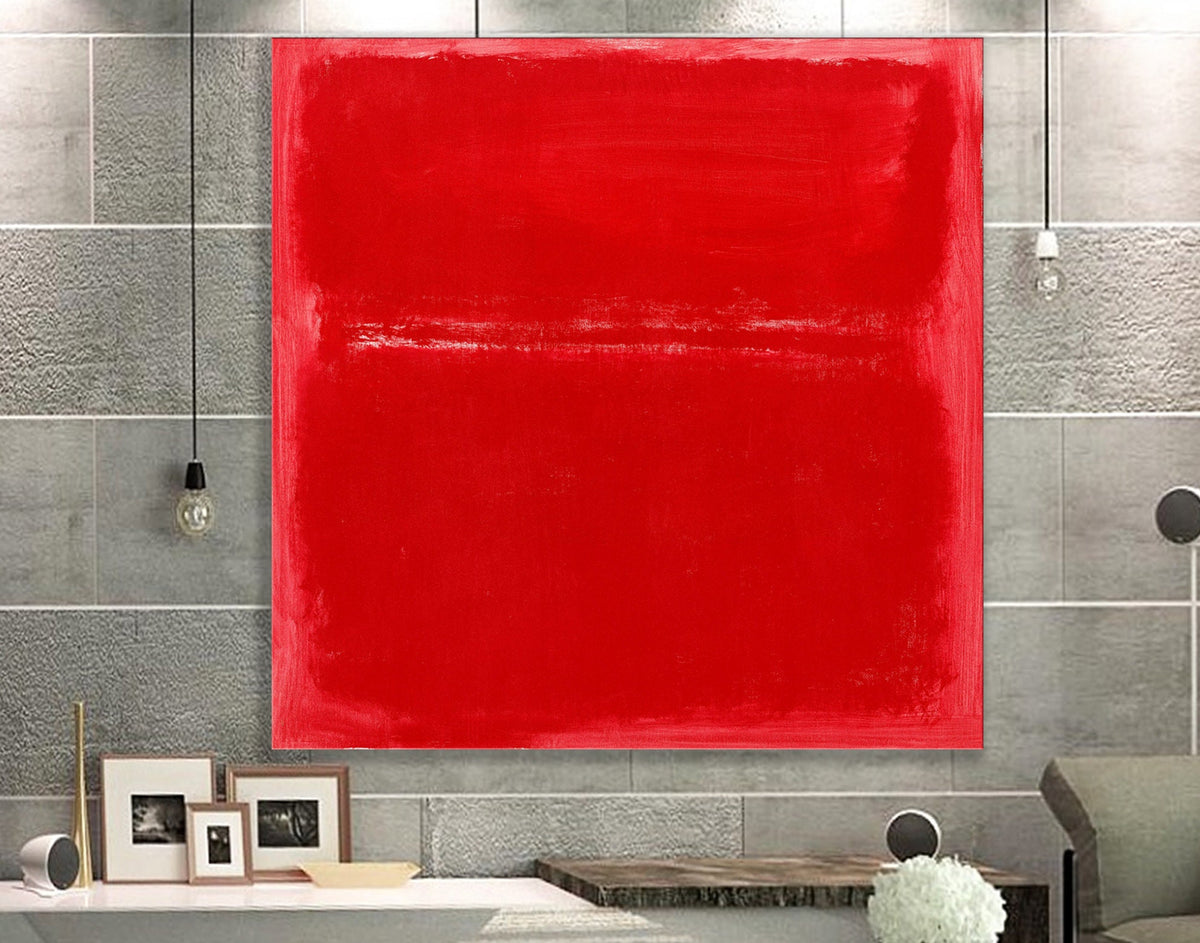 Mark Rothko Red Print on Canvas Bright Living Room Modern Wall Art Decor Abstract Painting Trendy Art Ready to Hang Nice Mother's Day Gift