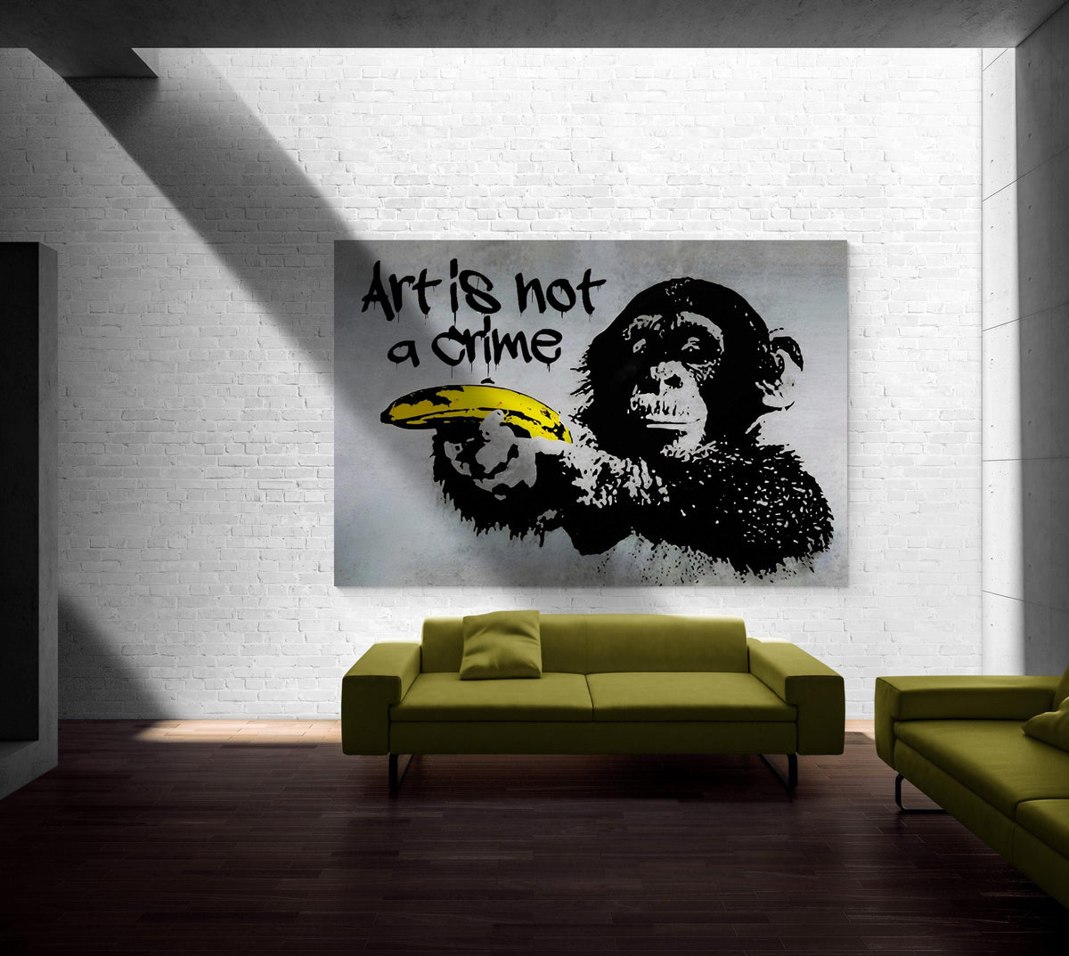 Art is not a crime Urban Graffiti Print Canvas Living Room Wall Decor Ready to Hang Modern American Contemporary Art Teenage Christmas Gift