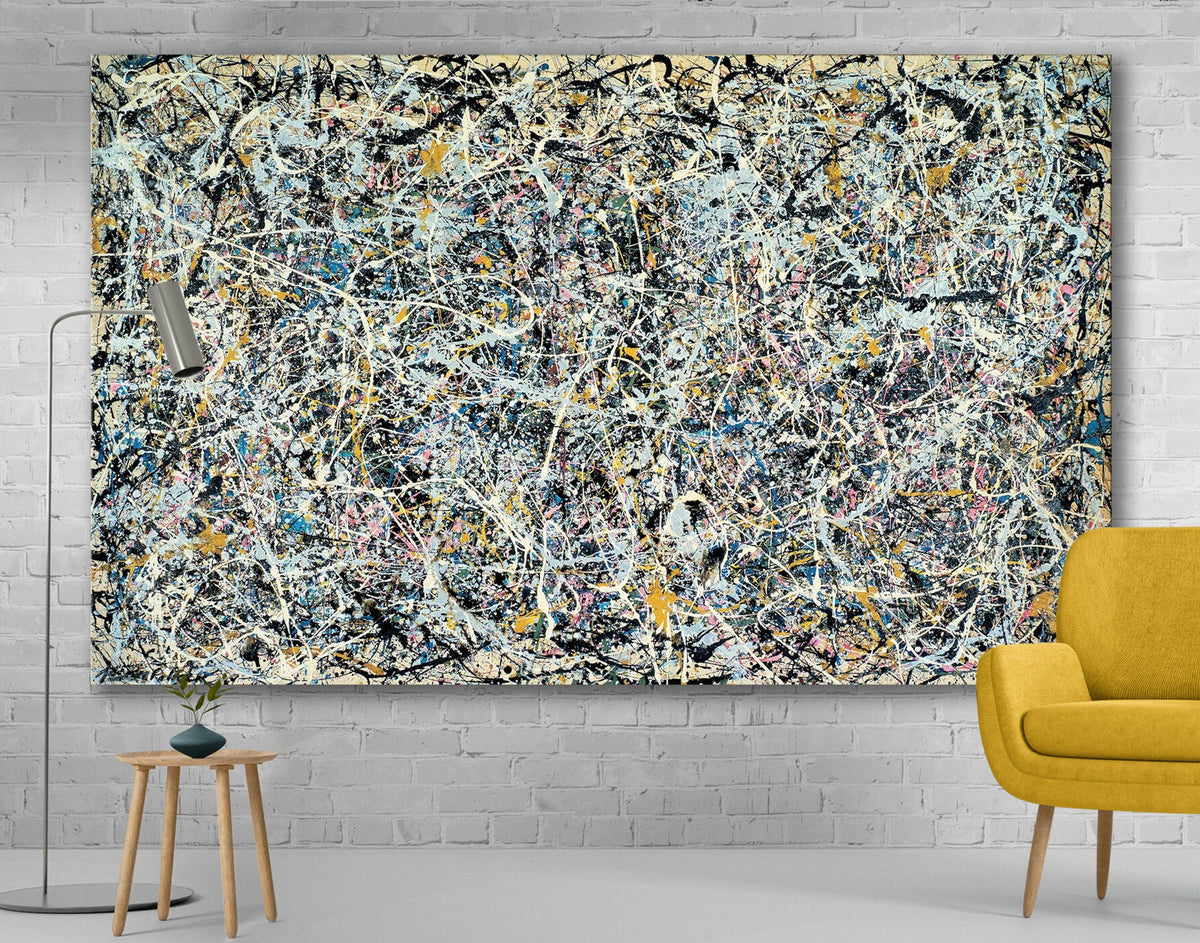 Jackson Pollock Number 1 Print Canvas Bright Colorful Living Room Extra Large Abstract Wall Art Decor Ready to Hang Best Housewarming Gift