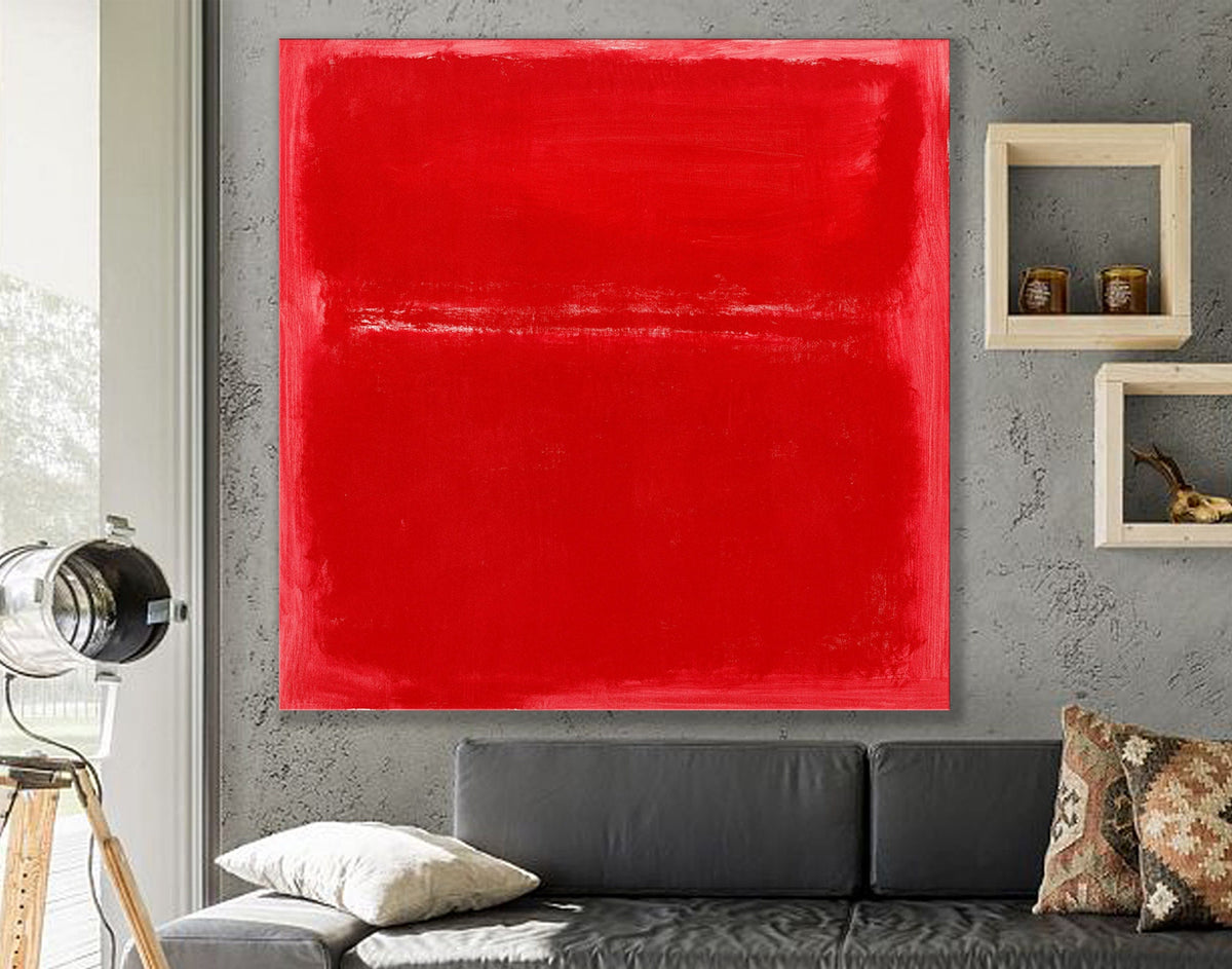 Mark Rothko Red Print on Canvas Bright Living Room Modern Wall Art Decor Abstract Painting Trendy Art Ready to Hang Nice Mother's Day Gift