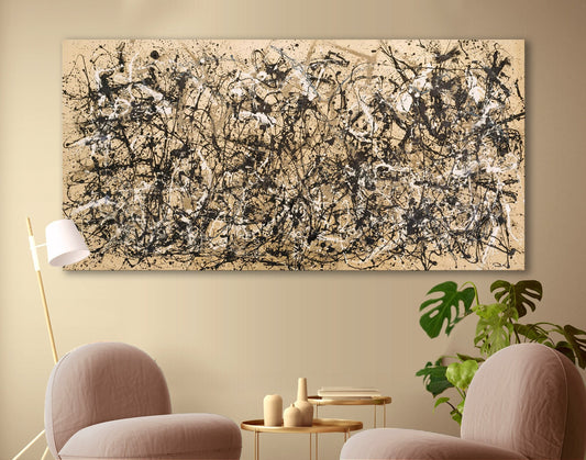 Jackson Pollock Autumn Rhythm No.30 Canvas Print Abstractionism Bright Colorful Living Room Wall Decor Ready to Hang Best Friend Art Gift
