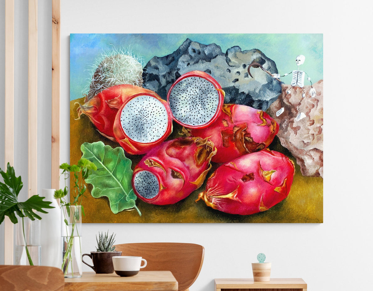 Frida Kahlo Pitahayas Print Canvas Bright Reproduction Colorful Still Life Mexican Art Kitchen Wall Decor Ready to Hang Mother's day gift