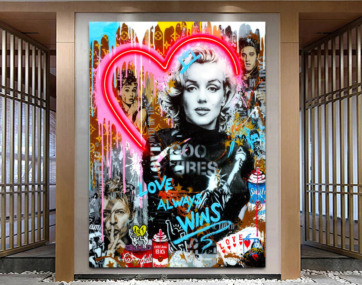 Marilyn Monroe Graffiti Canvas Art: Pop Style, Urban Decor