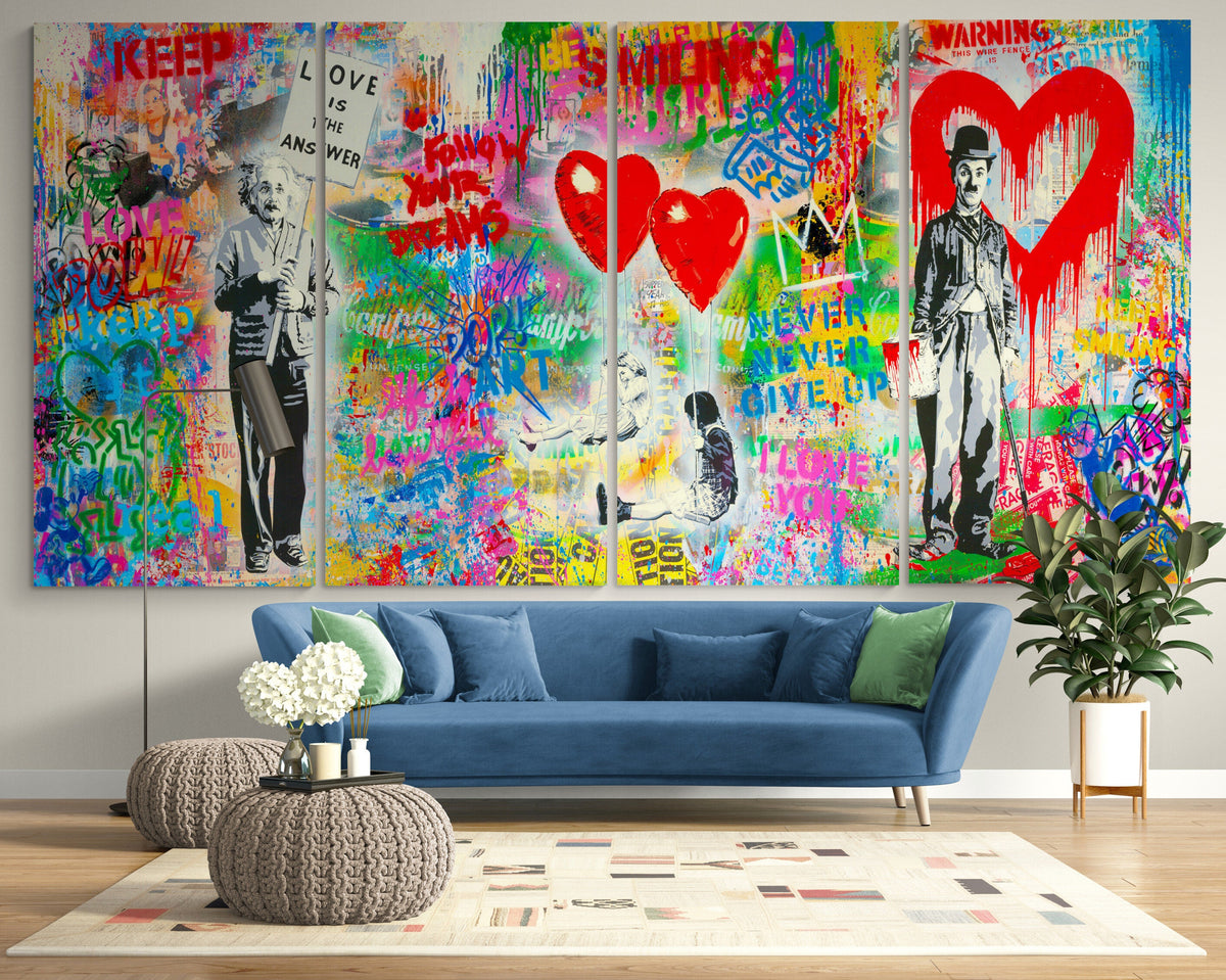 Urban Graffiti Canvas Art Print – Modern Street Art Mural