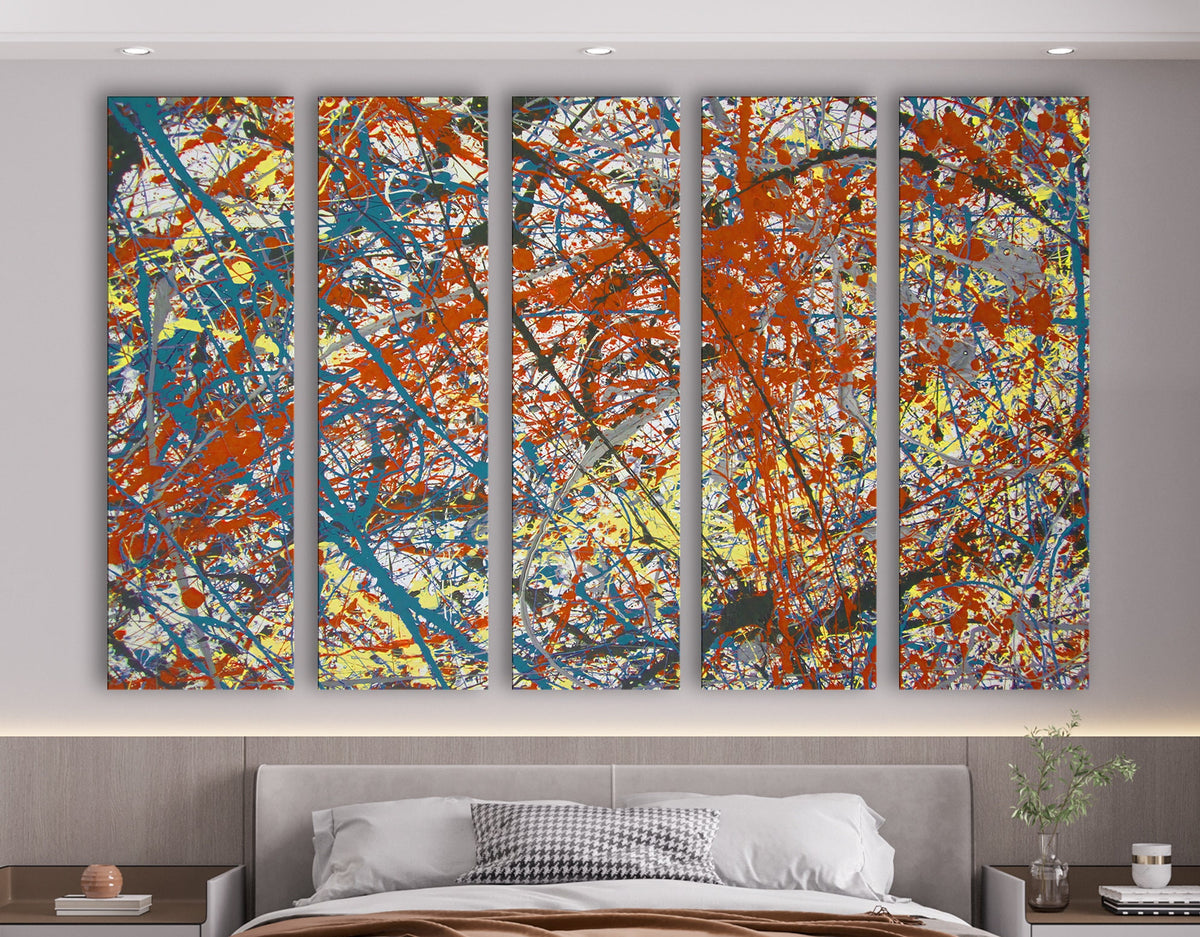 Jackson Pollock Untitled Print Canvas Bright Colorful Living Room Extra Large Wall Decor Ready to Hang Abstract Art Best Housewarming Gift