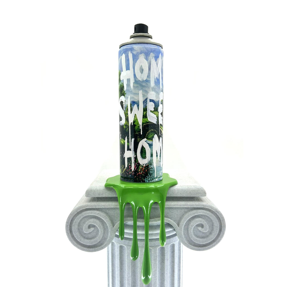 Home Sweet Home Torn Spray Can Art with color Drop of paint