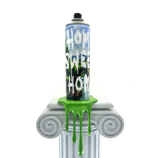 Home Sweet Home Torn Spray Can Art with color Drop of paint
