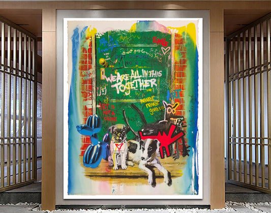 Dog Pop Art Canvas Print | Modern Graffiti Wall Decor