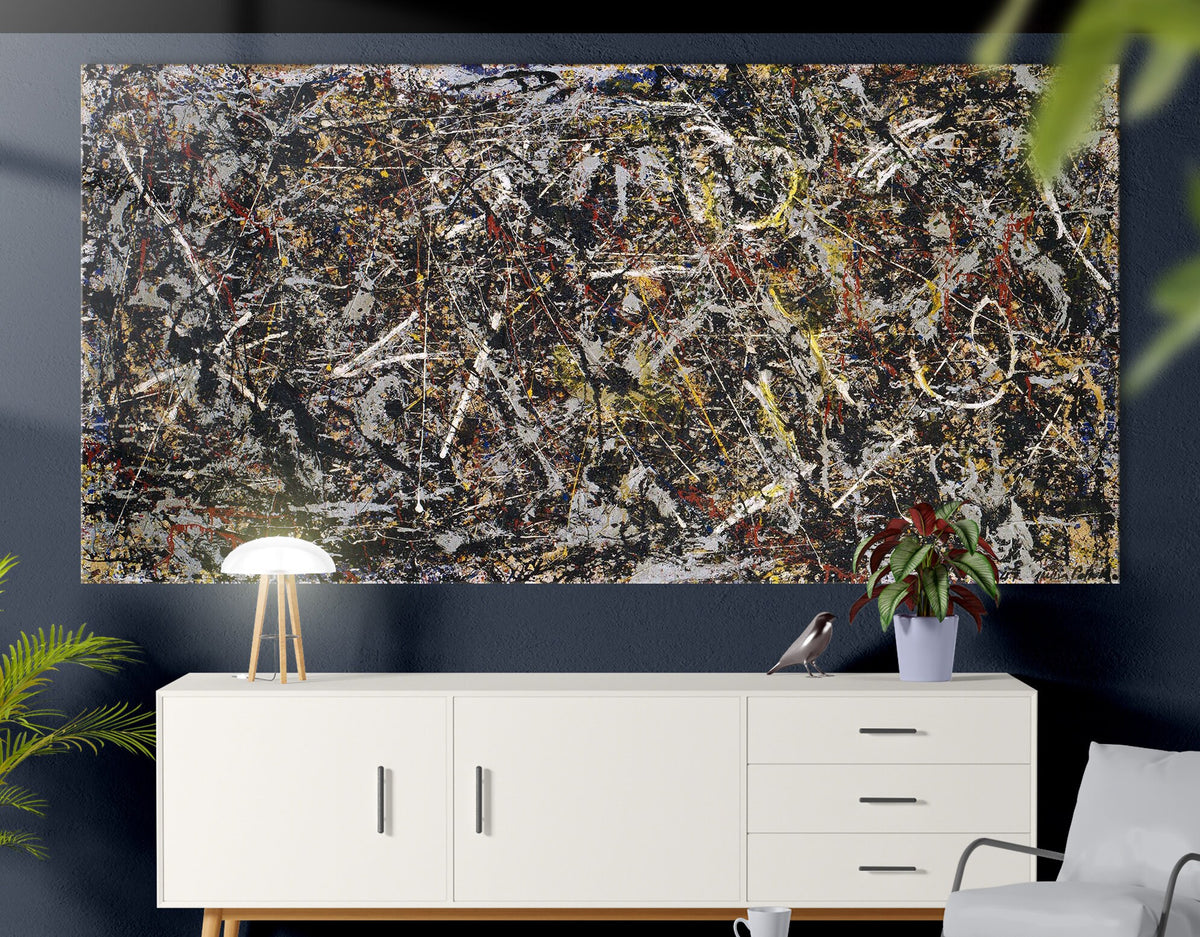 Jackson Pollock Alchemy Canvas Print Bright Colorful Living Room Modern Wall Decor Drip Abstract Art Ready to Hang Print Mother's day gift