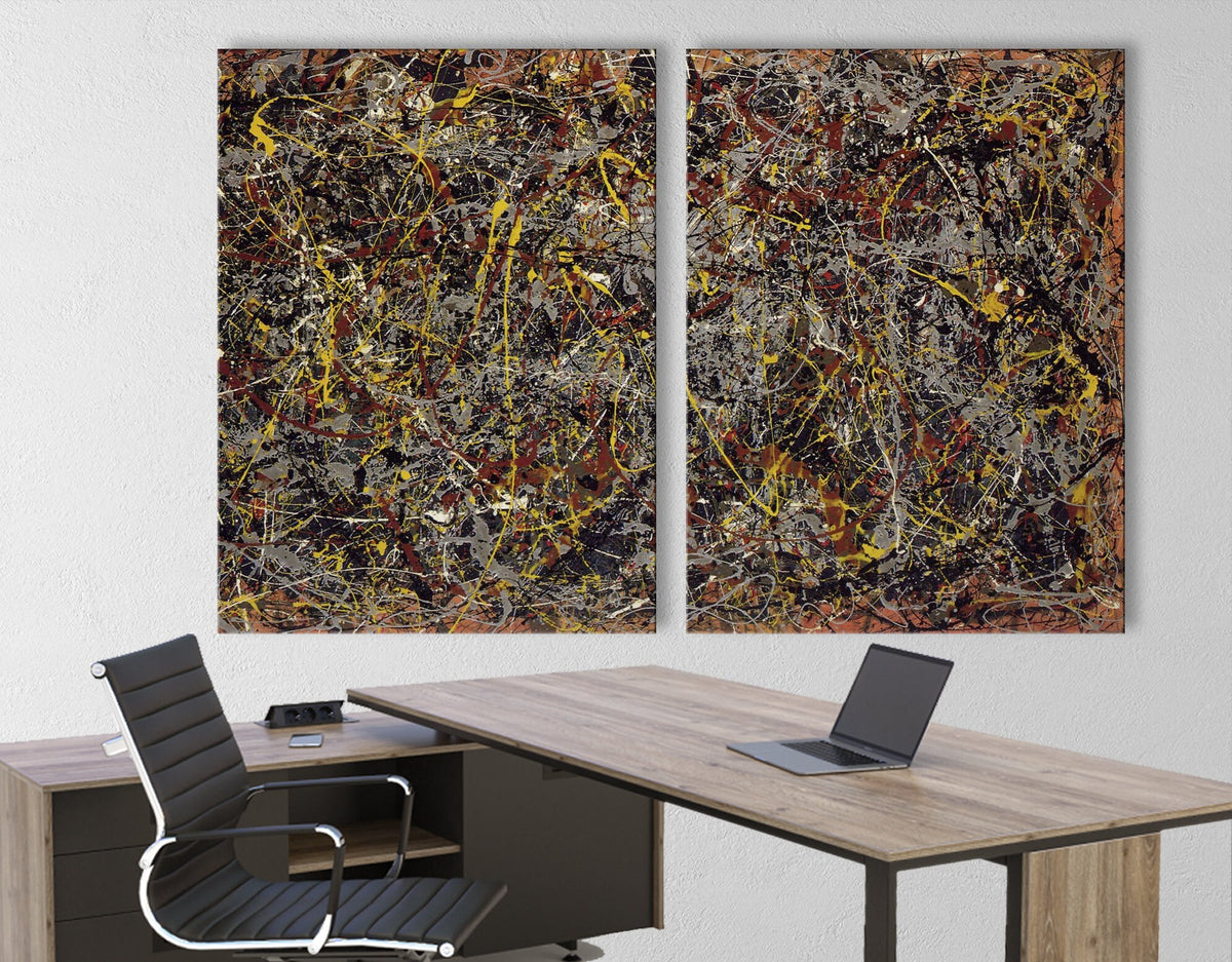 Jackson Pollock Number 5 Print Canvas Bright Colorful Living Room Extra Large Wall Decor Ready to Hang Abstract Art Best Housewarming Gift