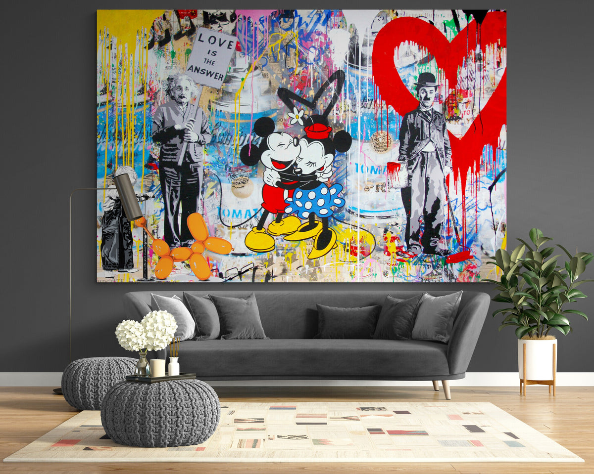 Handmade Graffiti Canvas Print: Modern Pop Street Art Decor