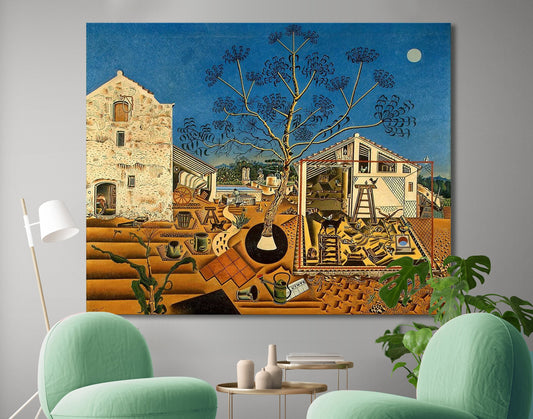 Joan Miro the Farm Print on Canvas Bright Colorful Living Room Wall Decor Ready to Hang Modern Trendy Art Gift