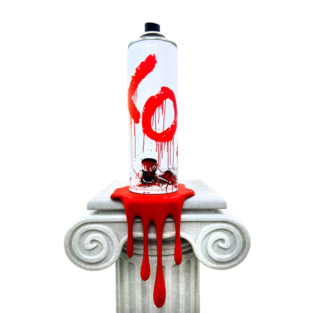 Love painter Torn Spraycan Sculpture with Plastic Drop Urban Shelf or Wall Decor