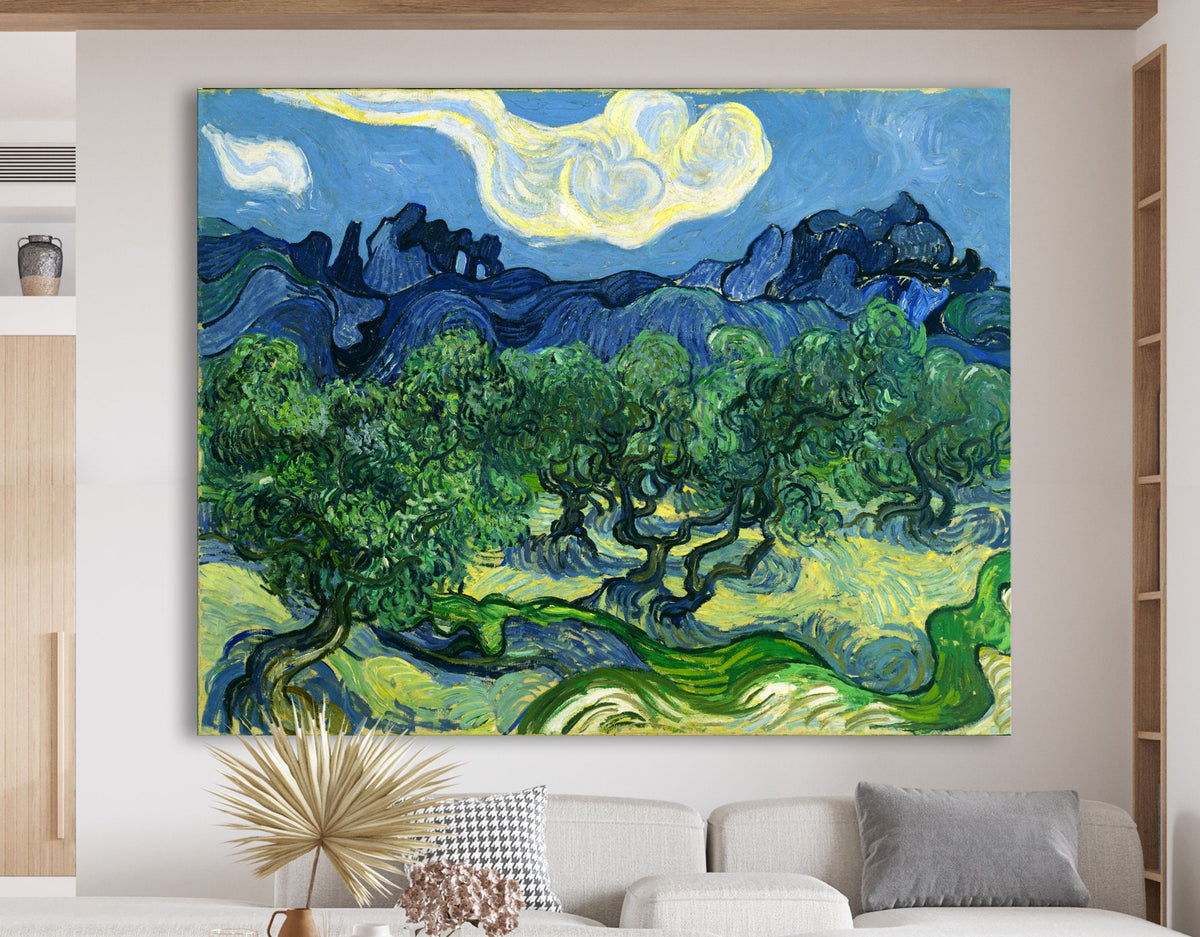 Vincent van Gogh The Olive Trees 1889 Print on Canvas Bright Colorful Classic Wall Art Decor Ready to Hang Wedding Gift Classic Art Print