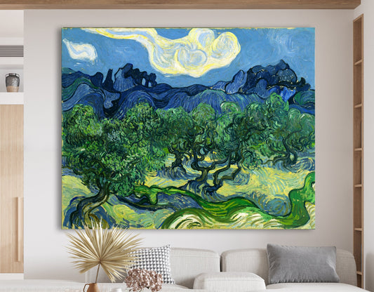 Vincent van Gogh The Olive Trees 1889 Print on Canvas Bright Colorful Classic Wall Art Decor Ready to Hang Wedding Gift Classic Art Print