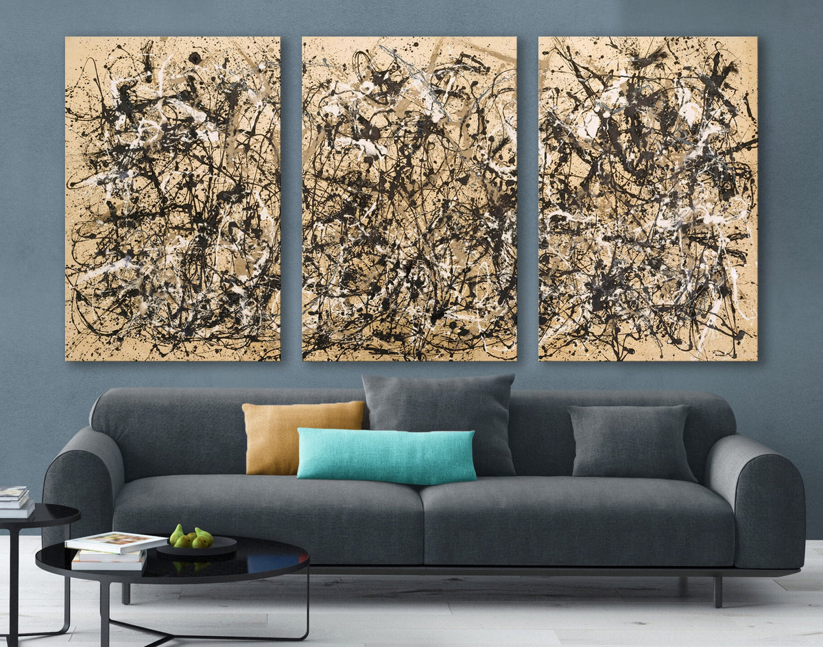 Jackson Pollock Autumn Rhythm No.30 Canvas Print Abstractionism Bright Colorful Living Room Wall Decor Ready to Hang Best Friend Art Gift