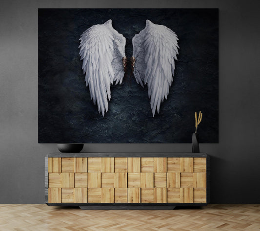 Banksy Angel Wings Graffiti Painting, Large Urban Wall Art