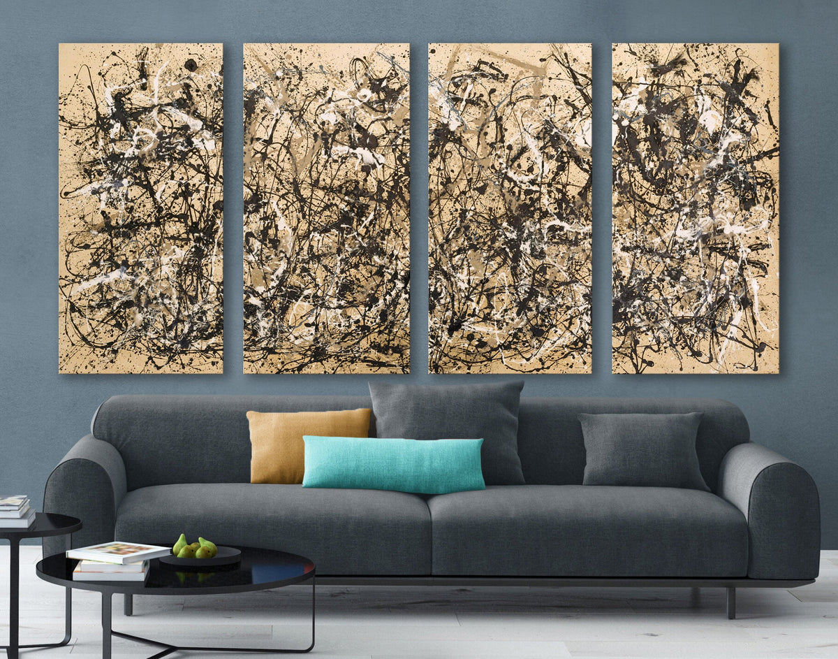 Jackson Pollock Autumn Rhythm No.30 Canvas Print Abstractionism Bright Colorful Living Room Wall Decor Ready to Hang Best Friend Art Gift