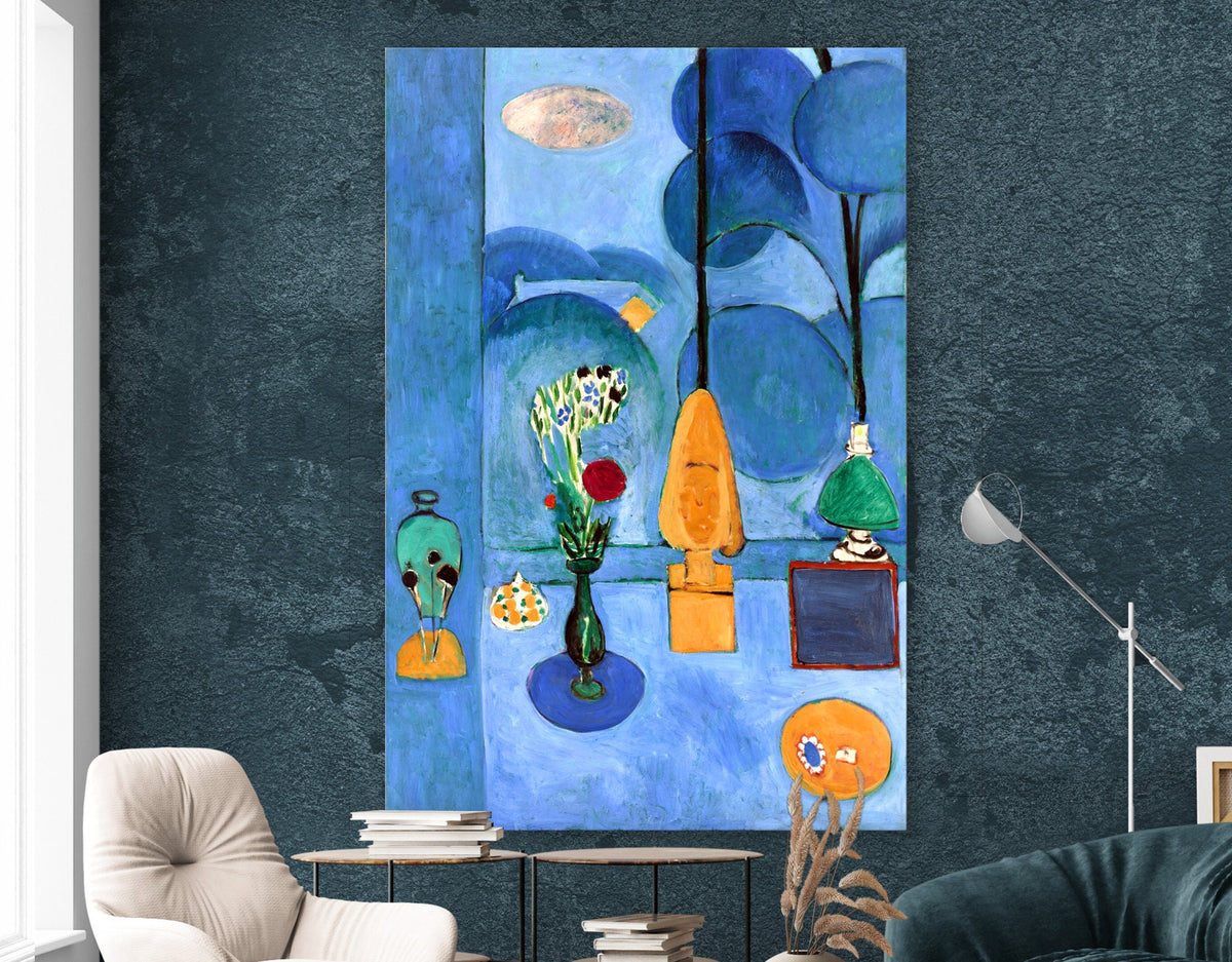 Henri Matisse The Blue Window Print on Canvas Bright Colorful Living Room Wall Decor Ready to Hang Print