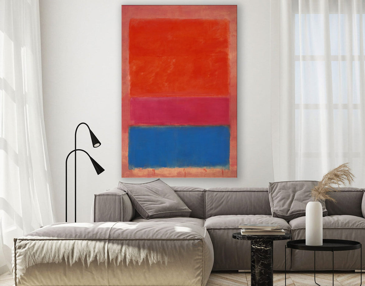 Mark Rothko No. 1 Royal Red and Blue Print on Canvas Bright Colorful Living Room Wall Decor Ready to Hang Trendy Art Gift Wedding Gift