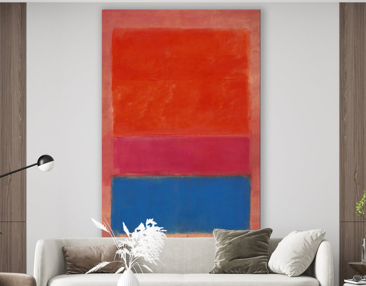 Mark Rothko No. 1 Royal Red and Blue Print on Canvas Bright Colorful Living Room Wall Decor Ready to Hang Trendy Art Gift Wedding Gift