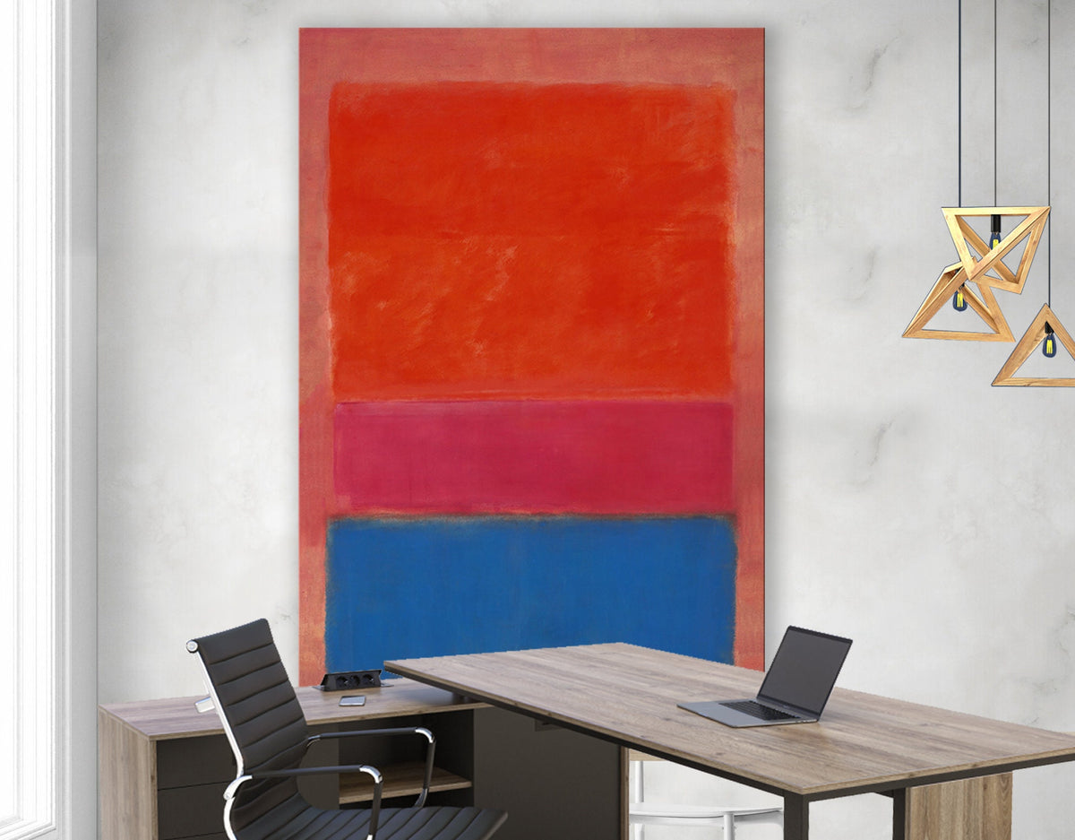 Mark Rothko No. 1 Royal Red and Blue Print on Canvas Bright Colorful Living Room Wall Decor Ready to Hang Trendy Art Gift Wedding Gift