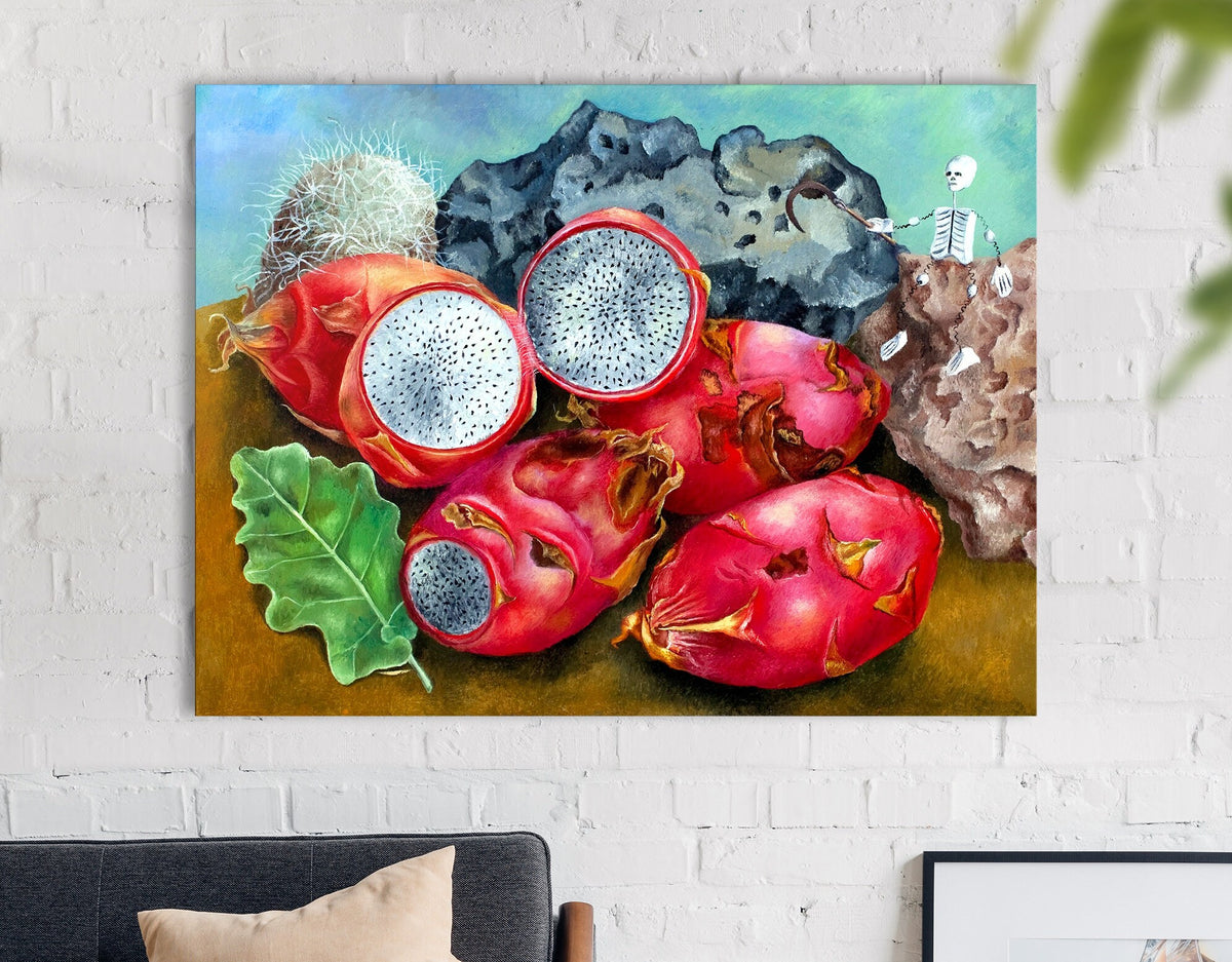 Frida Kahlo Pitahayas Print Canvas Bright Reproduction Colorful Still Life Mexican Art Kitchen Wall Decor Ready to Hang Mother's day gift