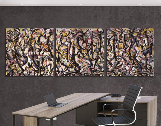 Jackson Pollock Mural Canvas Print Abstractionism Bright Colorful Living Room Modern Wall Decor Ready to Hang Best Friend Art Gift