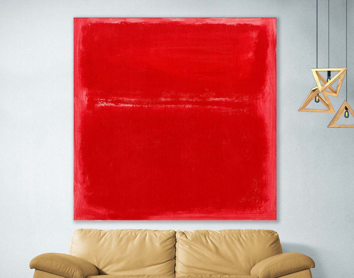 Mark Rothko Red Print on Canvas Bright Living Room Modern Wall Art Decor Abstract Painting Trendy Art Ready to Hang Nice Mother's Day Gift
